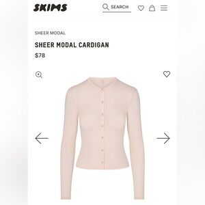 SHEER MODAL CARDIGAN pink size S